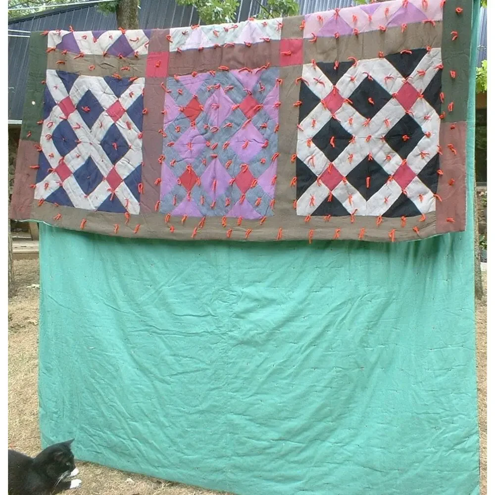 Multi Colored Vintage Patchwork Quilt